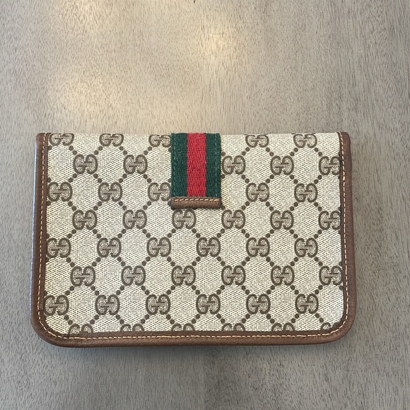 Vintage Gucci GG Monogram PVC Leather Sherry Line Canvas Pouch - Picture 2 of 13
